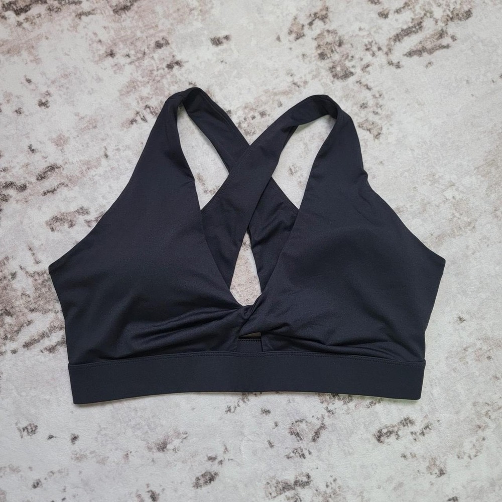 Fabletic Oasis Twist Sports Bra Womens 2X Black Lightweight Stretch Support Yoga